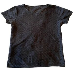 American Apparel Polka Dot Pinhole Short Sleeve Blouse Shirt XS/S